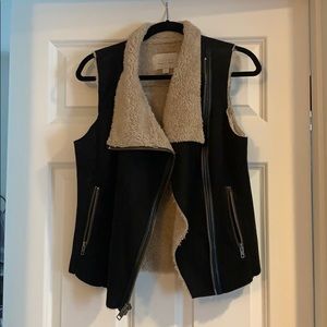 Beautiful HINGE suede, Sherpa lined vest.
